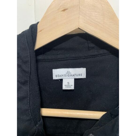 L.L.Bean Signature black denim coat jacket utility coat sz S - Picture 4 of 8